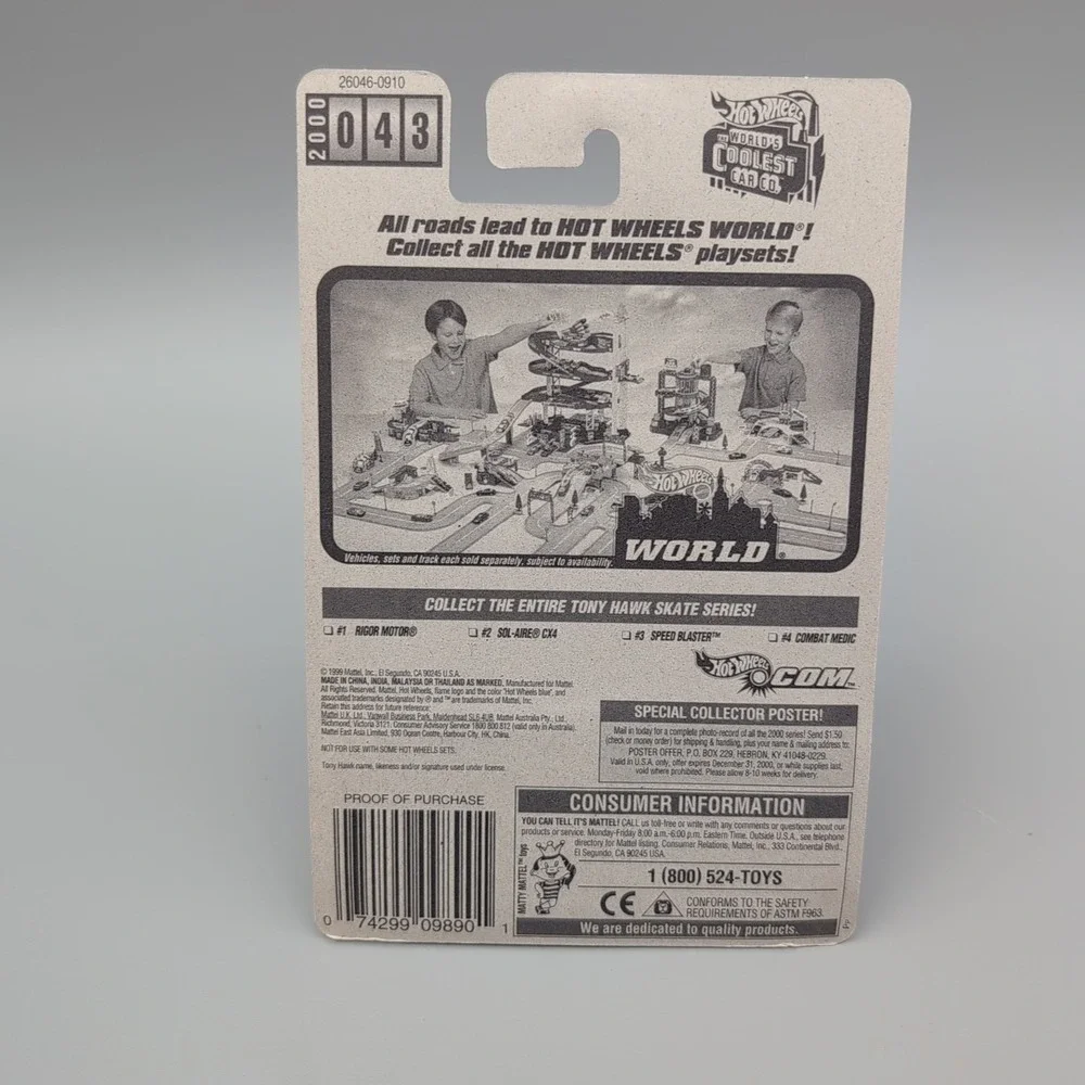 HOT WHEELS TONY HAWK SKATE SERIES!! COMPLETE‎ SET OF ALL 4 DIE-CAST